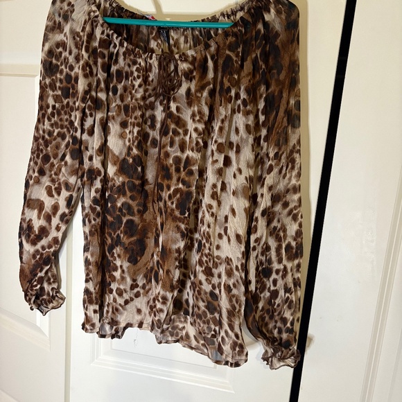 Fire Los Angeles Animal Print Blouse - Size Small - Picture 1 of 6